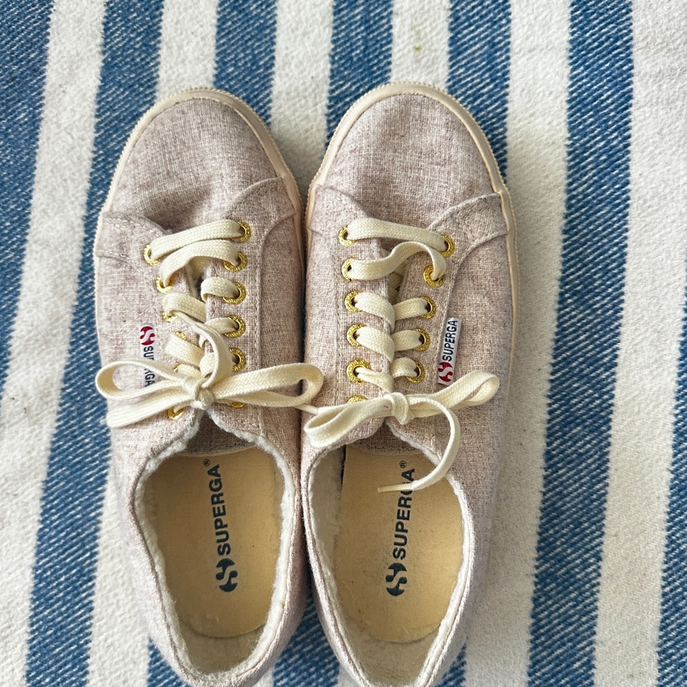 Superga Light Brown Canvas Sneakers
